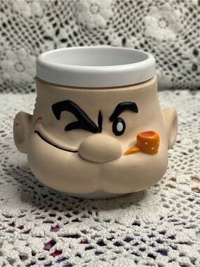 Vintage 1980s Popeye the Sailor Man  3D Character plastic mug